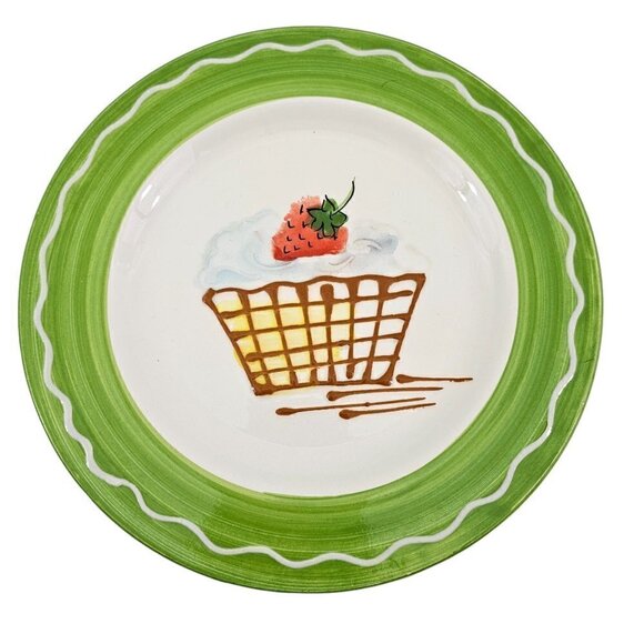Sonoma Home Goods Strawberry Luncheon Dessert Plates Made in Italy – Set of 3 - Picture 5 of 15